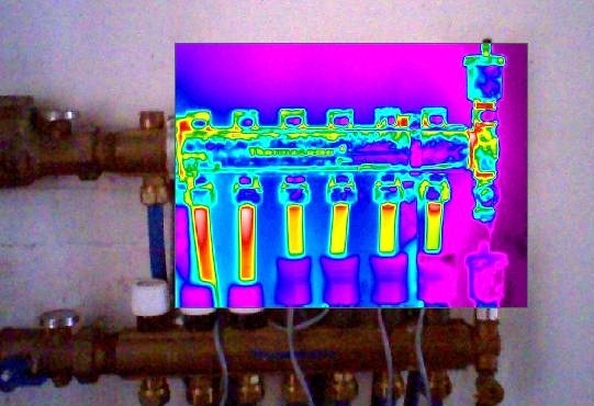 Thermographie sur une nourice distributrice de chauffage
